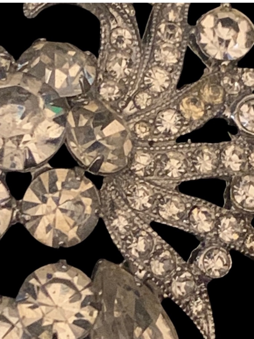 Eisenberg Clear Crystal Rhinestone Brooch Pin Rhodium Vintage. - Picture 6 of 10
